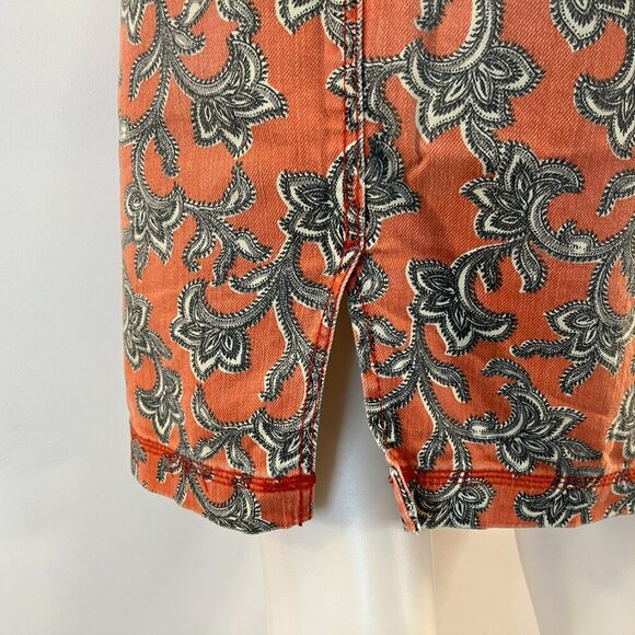 Pilcro and the Letterpress Women's Coral Paisley Denim Skirt - Size 27 - Picture 5 of 5